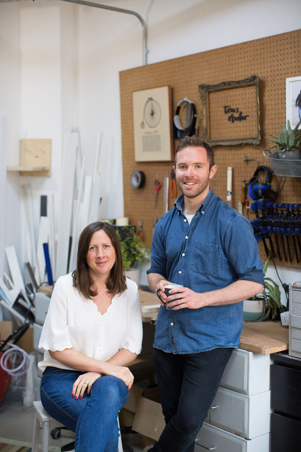 Tom and Gemma in the pen making studio