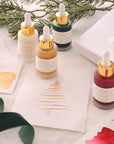 The Christmas Sparkle Calligraphy Ink Gift Set, including: Silver, Gold, English Rose and Forest calligraphy inks