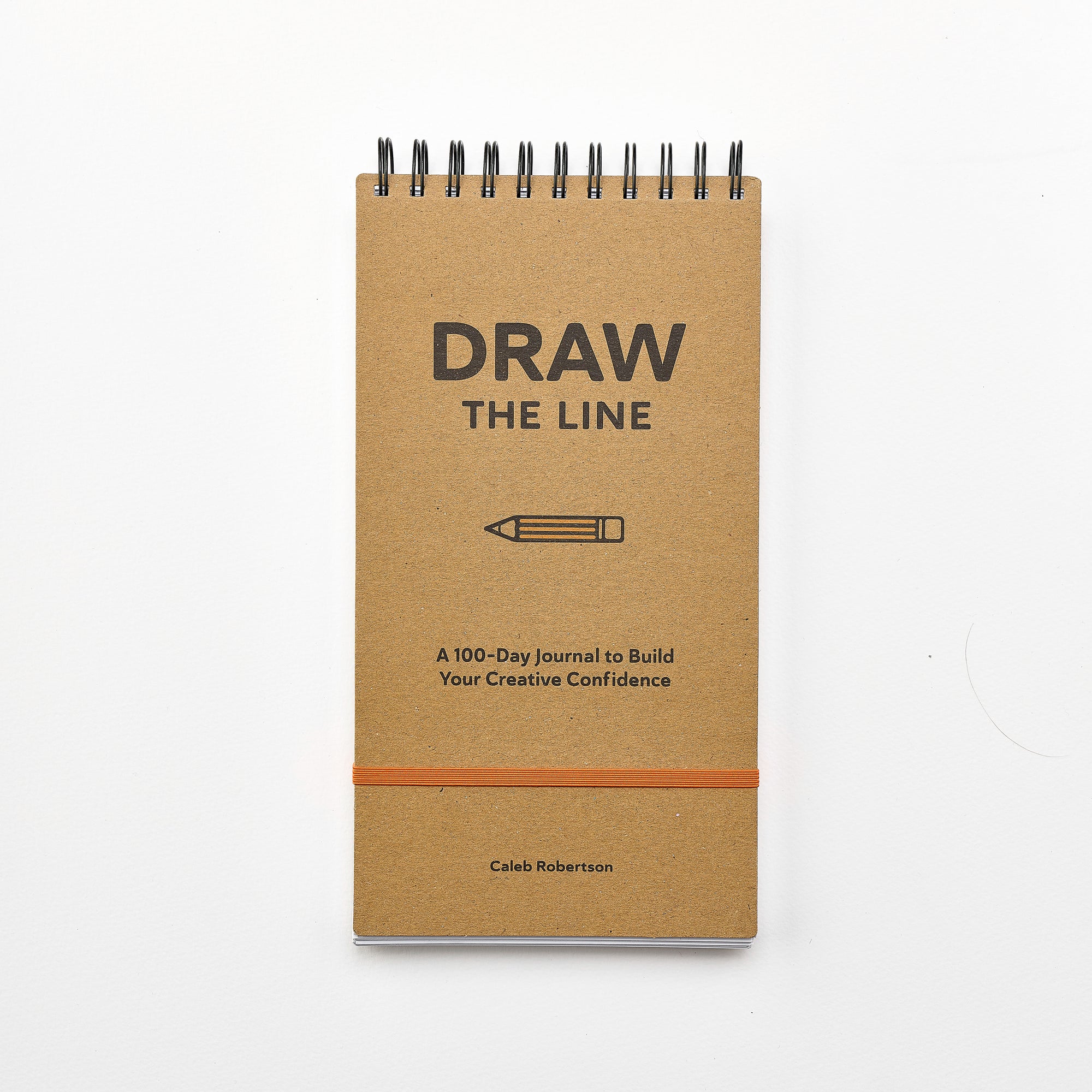 Cover of Draw the Line by Kathryn Temple – a 100-day creative confidence journal, shown on a white background.