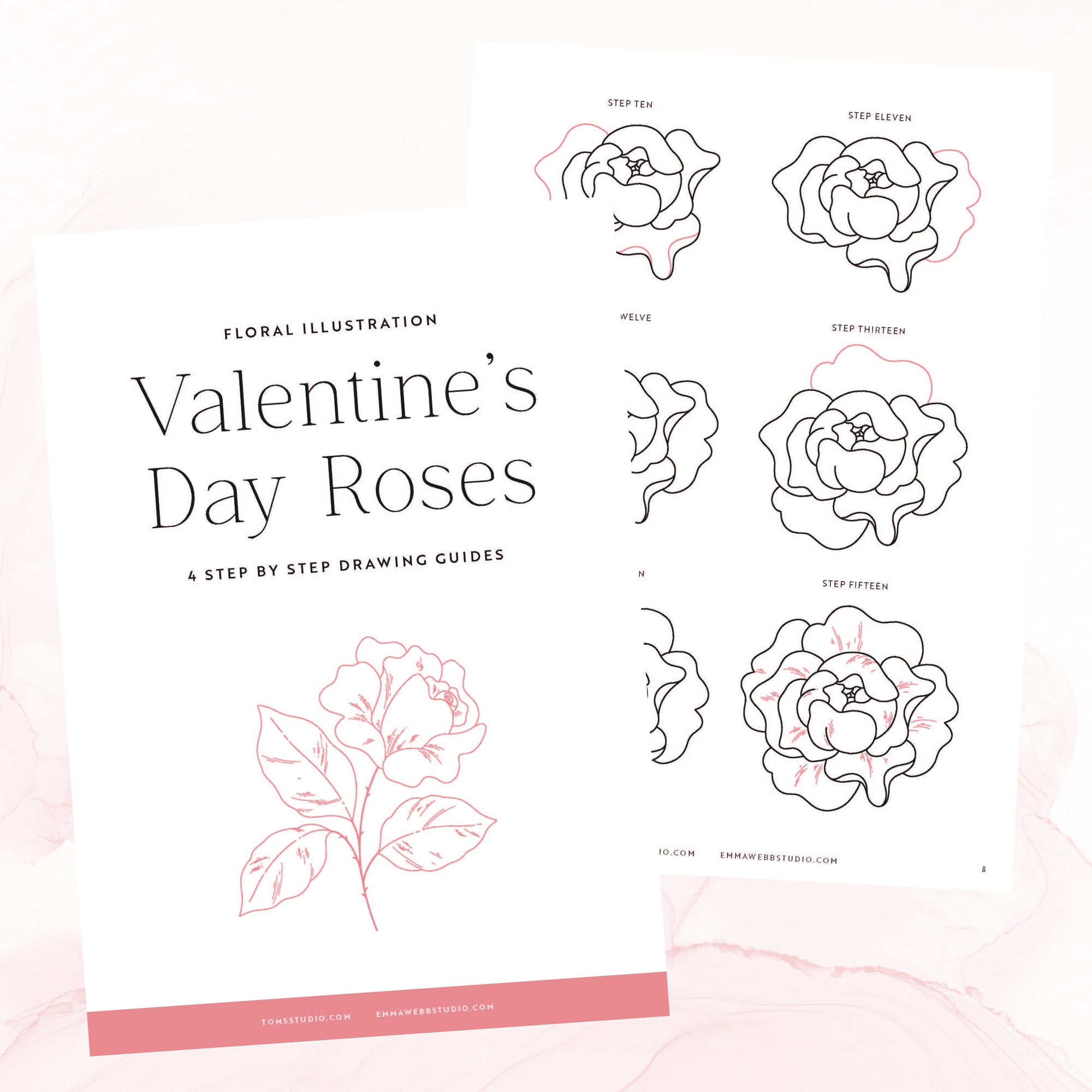Drawing Guide: Valentine's Day Roses