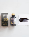 Tom's Studio Pigment Black Ink – featuring the packaging, bottle and a swatch on paper