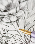 The Pro-Flex fountain pen nib on an illustrated background