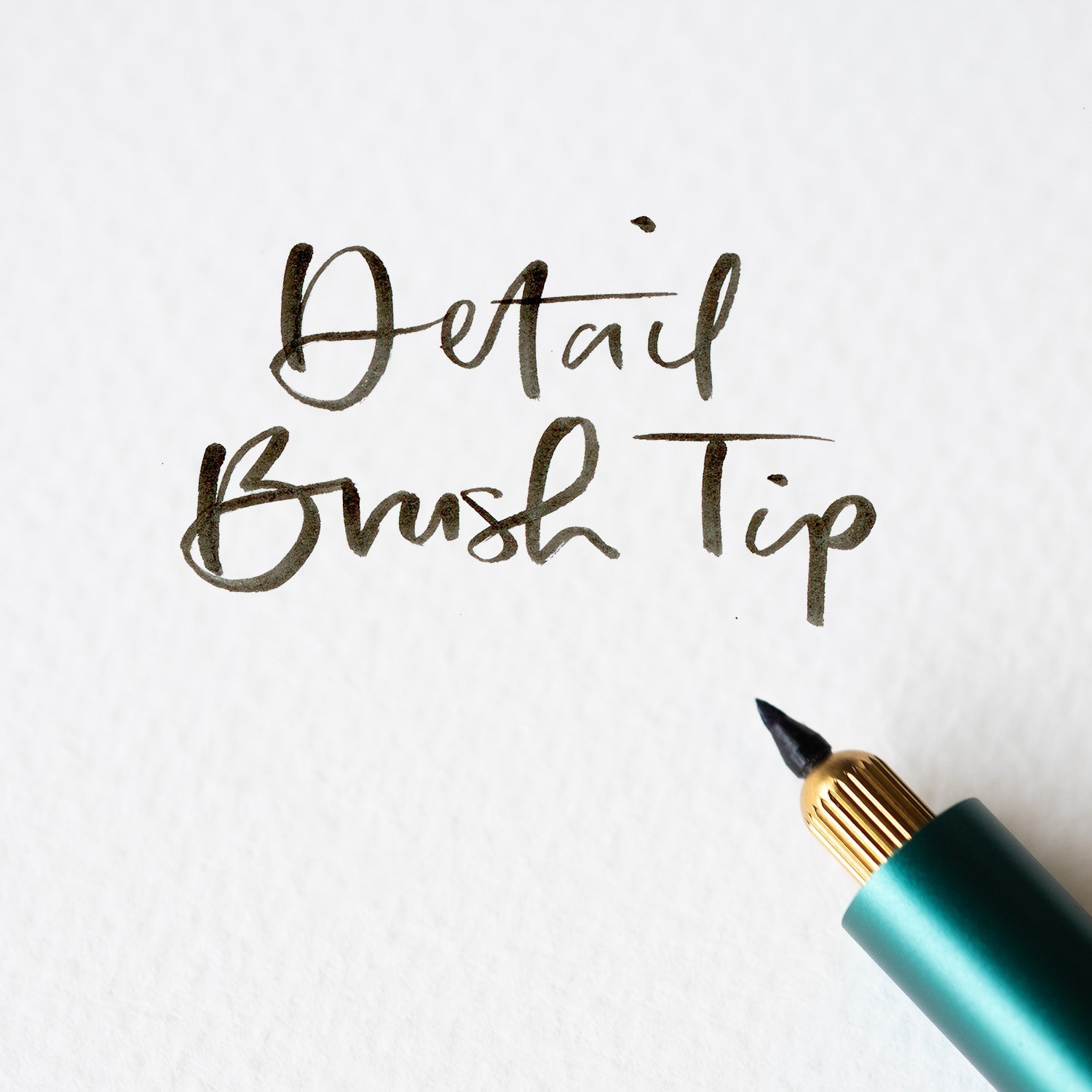 An example of modern brush lettering created using the Detail Brush Tip in the Lumos, in Deep Black fountain pen ink