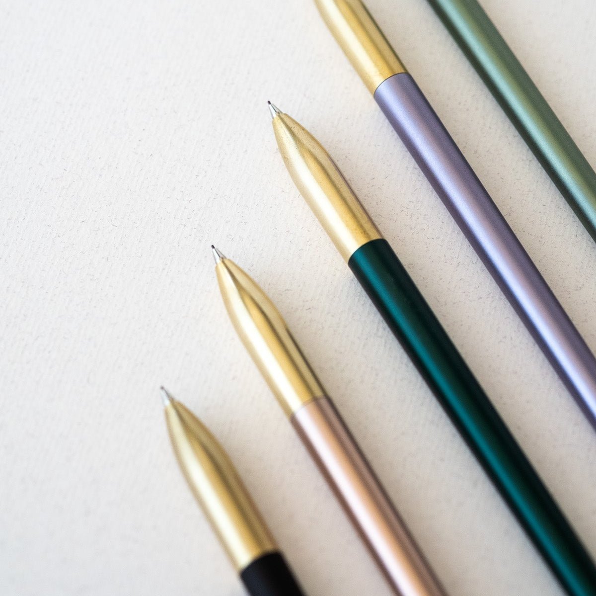 Tom's Studio Mechanical Pencil in (top to bottom) Sage, Lilac, Ivy, Blush and Black
