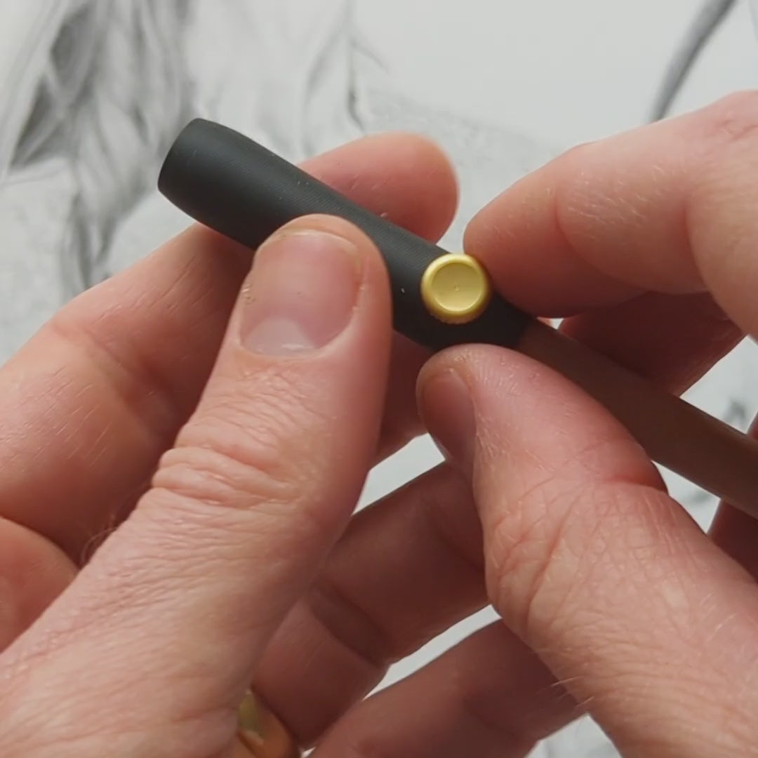 Video demonstrating the Poise Pencil Grip Extender (shown in Black)