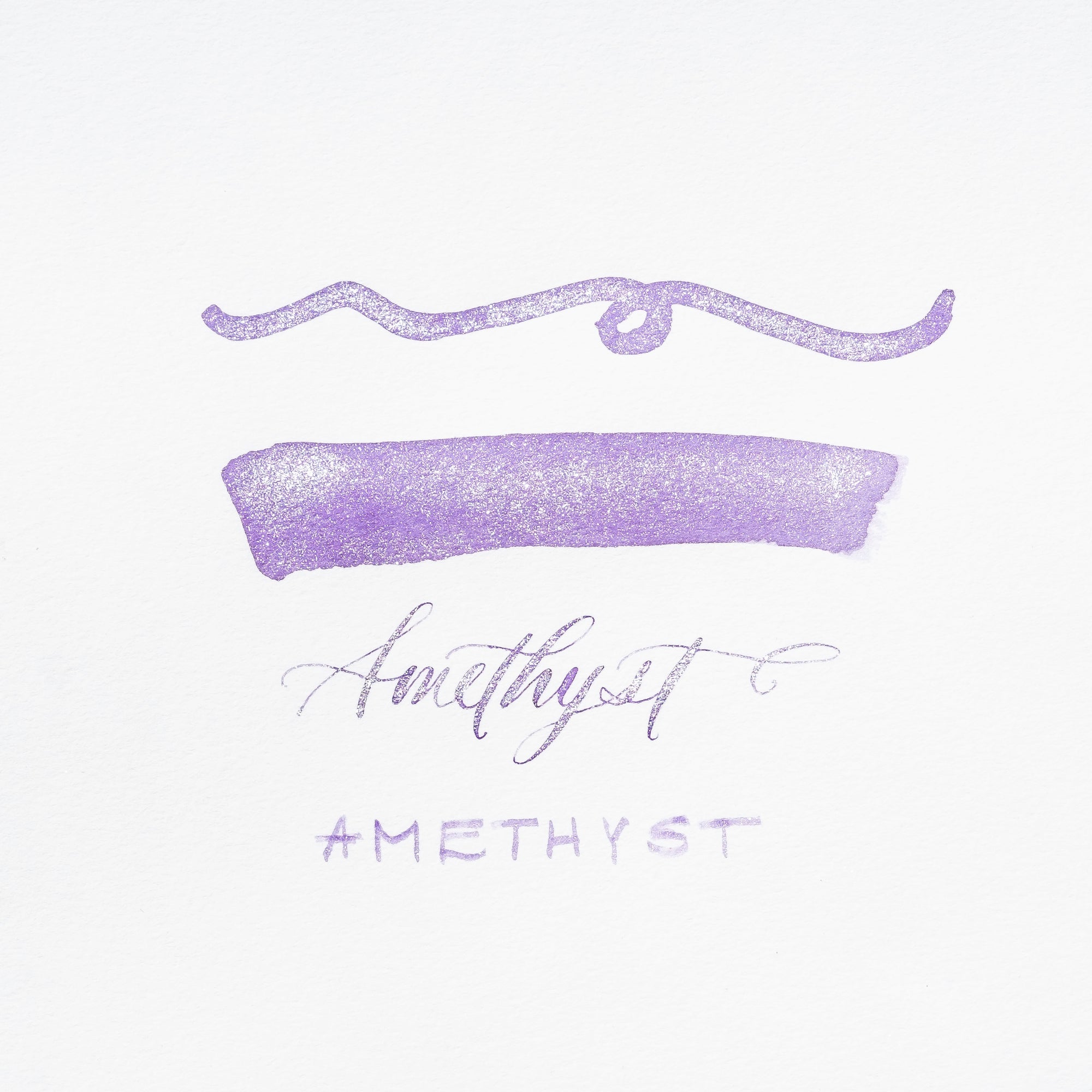 Swatch of Amethyst purple shimmer fountain pen ink