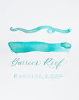 Swatch of Barrier Reef blue shimmer fountain pen ink
