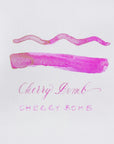 Swatch of Cherry Bomb pink shimmer fountain pen ink