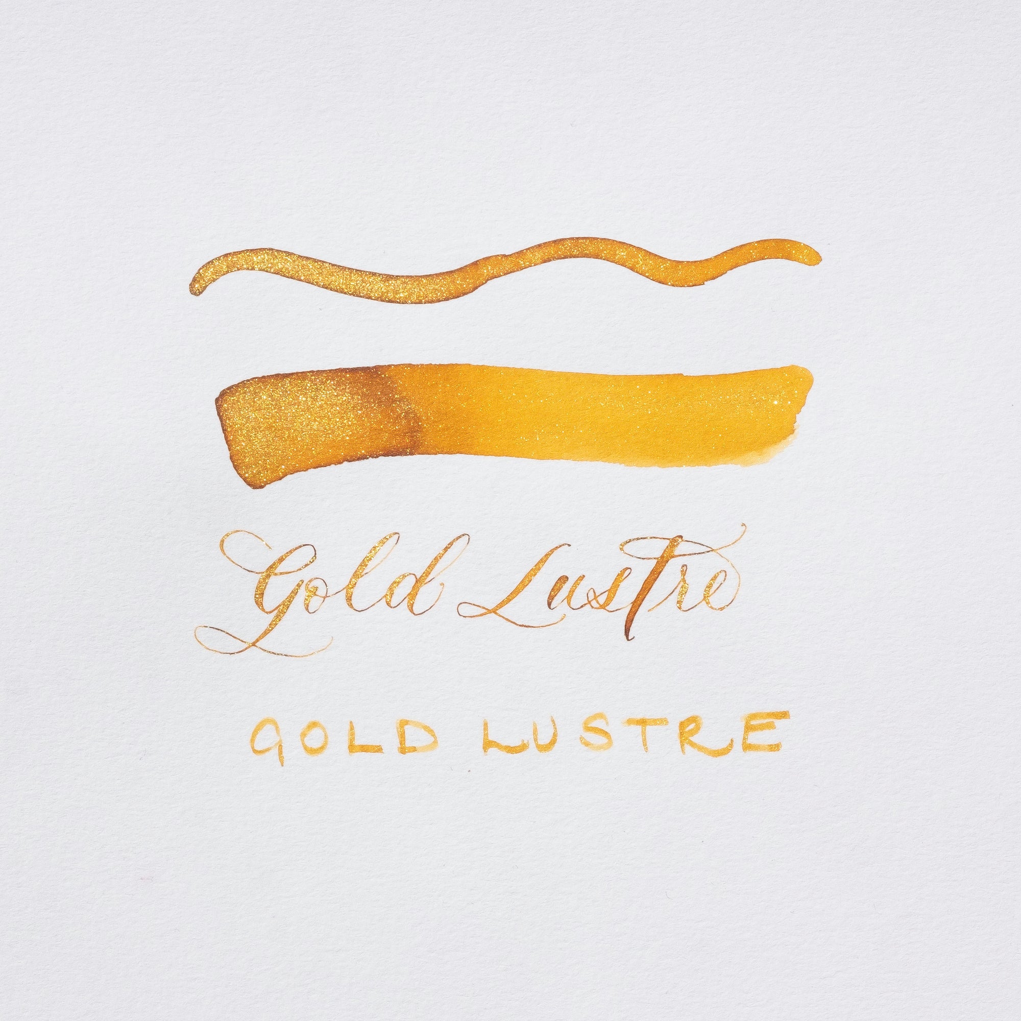 Swatch of Gold Lustre yellow shimmer fountain pen ink