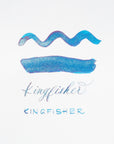 Swatch of Kingfisher blue shimmer fountain pen ink