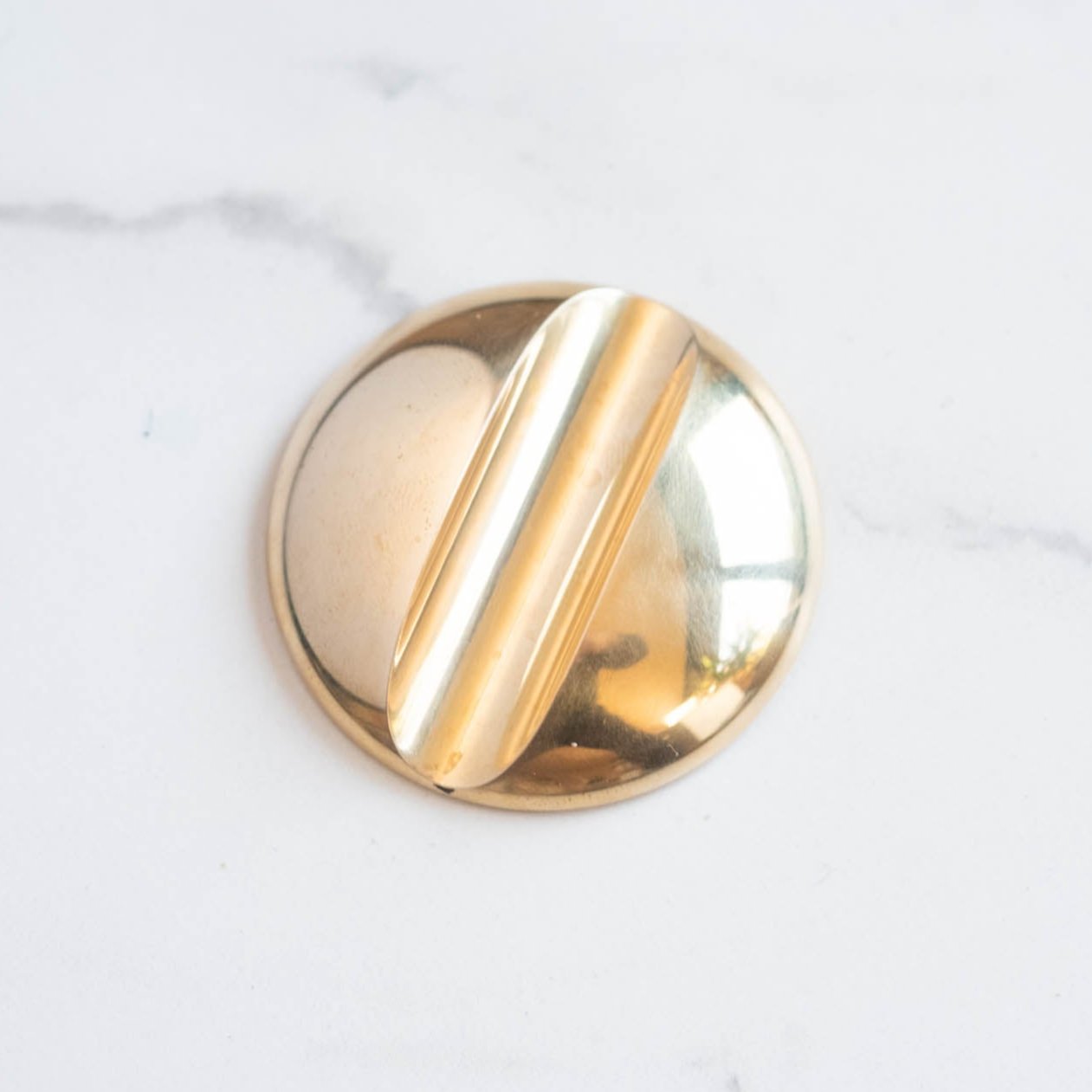 Detail shot of the Solid Brass Pen Rest