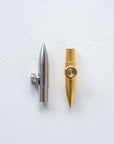 The One-Dip-Nib in Sterling Steel and Brass, shown side by side