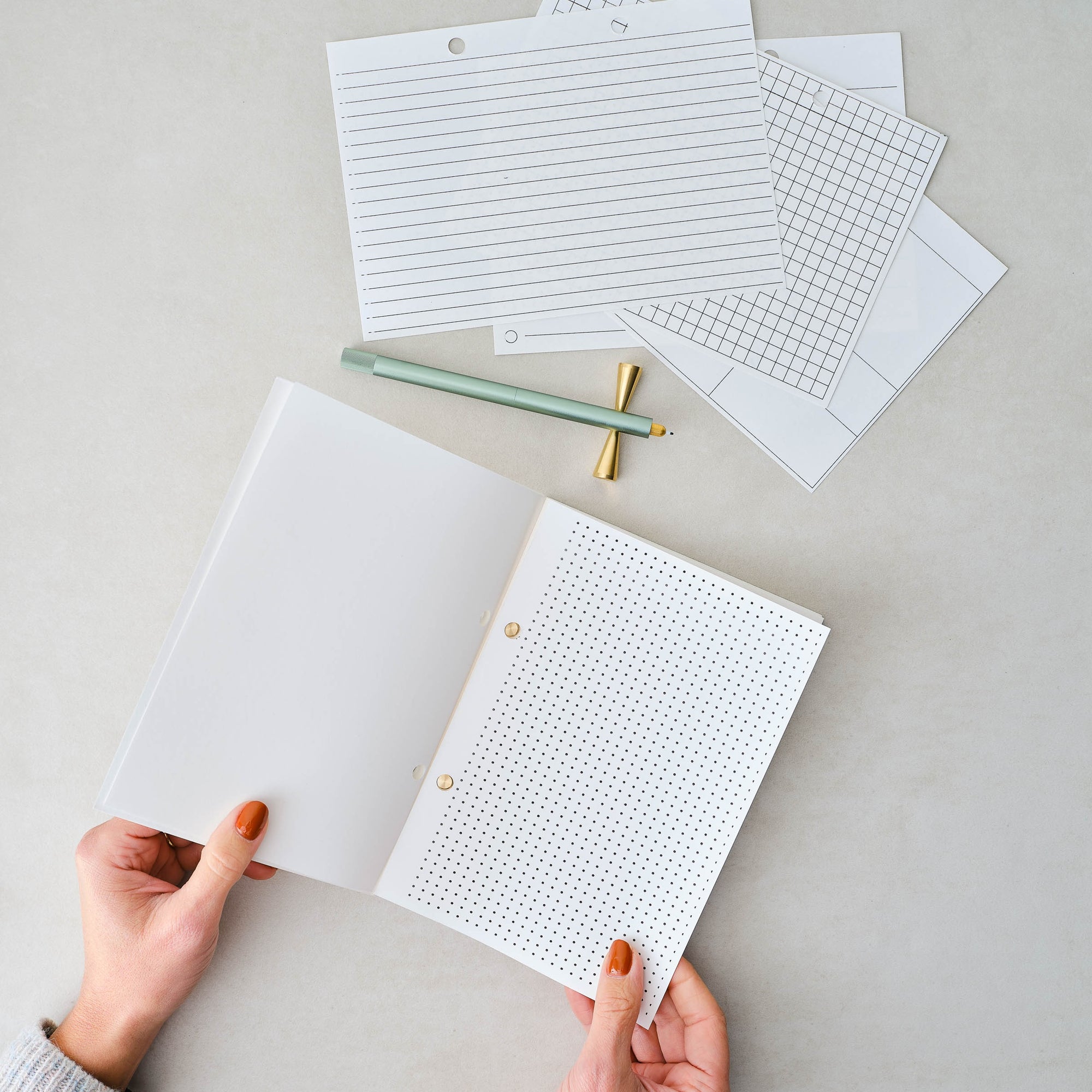 The free Studio Pad page guide download – including lined, grid, dotted, to-do list and weekly planner – shown inserted into the Studio Pad