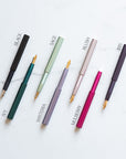 The Pocket Fountain Pen with colour names
