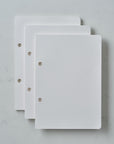 Set of three plain page refills for the Studio pad refillable, customisable notebook and organiser