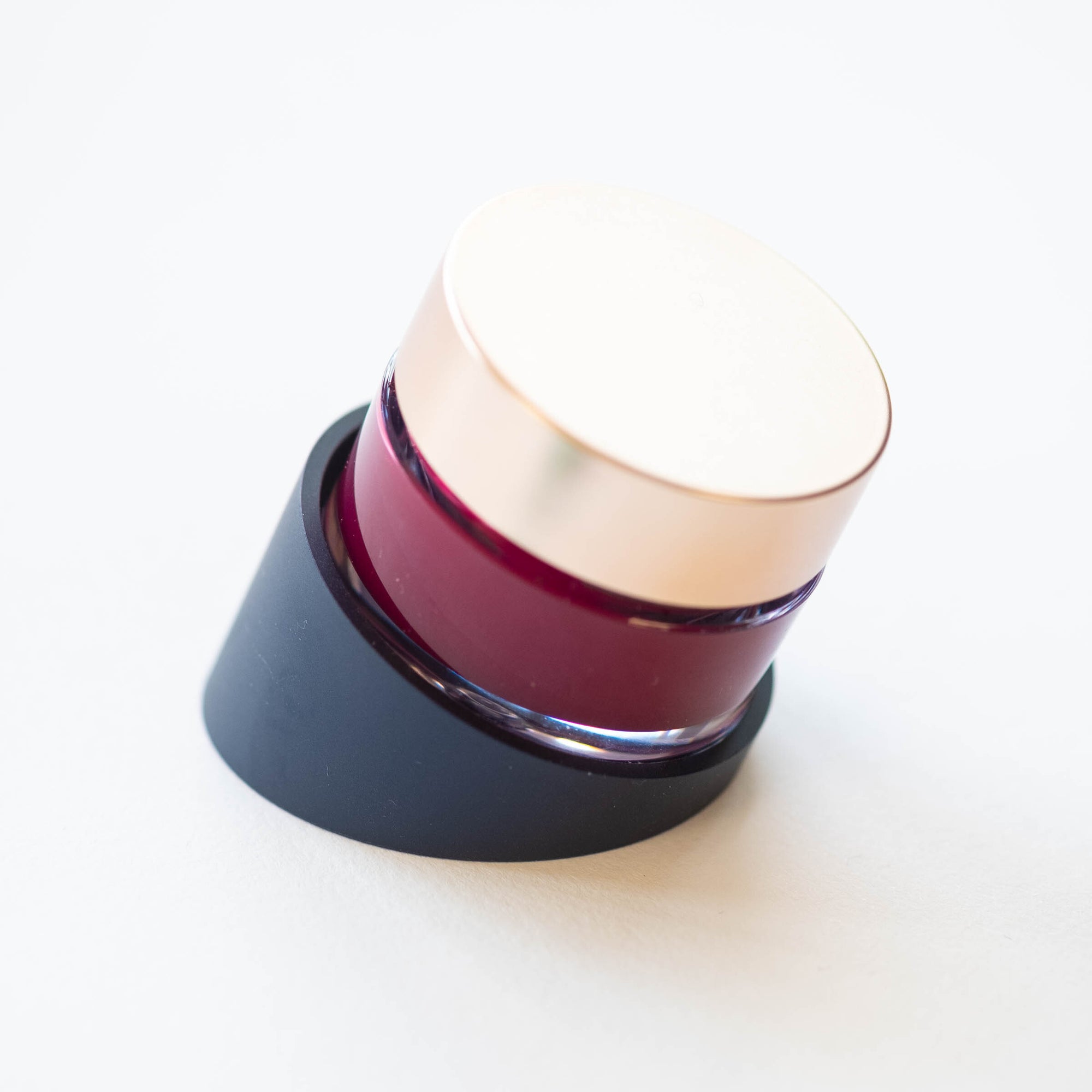 Tilt Midnight Ink Pot Holder with rose gold lidded ink pot filled with calligraphy ink