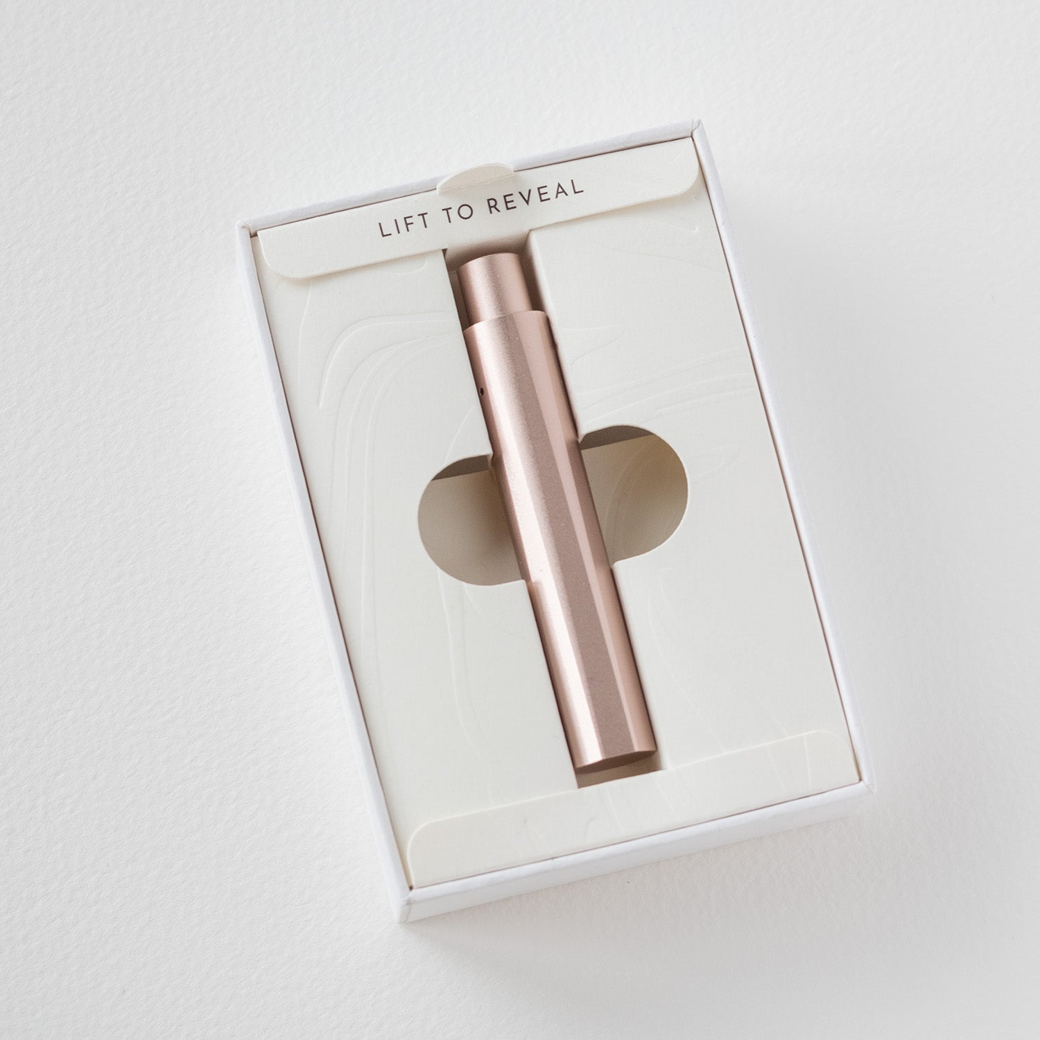 The Wren refillable everyday writing pen in Blush, in it's box