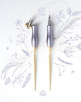 two bloom calligraphy pens one with straight nib, one with offset nib