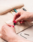 Storing nibs in the Leather Pen Roll handmade by Edward de Lacy