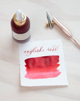 English Rose - Calligraphy Ink in bottle with swatch showing the ink colour