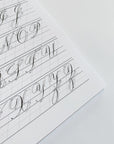 A full alphabet from the Copperplate Practice Pad by Logos Calligraphy - Uppercase Letters