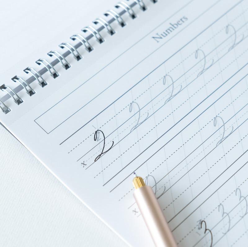 A sample page from the Cursive Practice Workbook by Logos Calligraphy