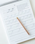 A sample page from the Cursive Practice Workbook by Logos Calligraphy