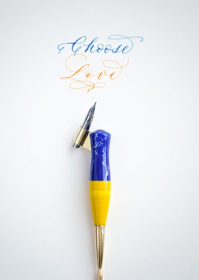 Special edition oblique calligraphy pen Ukraine charity raffle