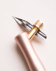 The 'One Dip Wonder' ink reservoir on an Nikko G nib fitted to an oblique Flourish calligraphy pen