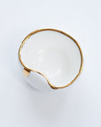 Detail of the gold rim of the Fine Bone China Artist's Ink Well by Wendy Tournay