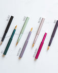 The pocket fountain pen with colour names