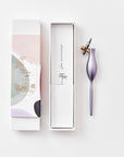 The Carrot oblique calligraphy pen in Wisteria with packaging