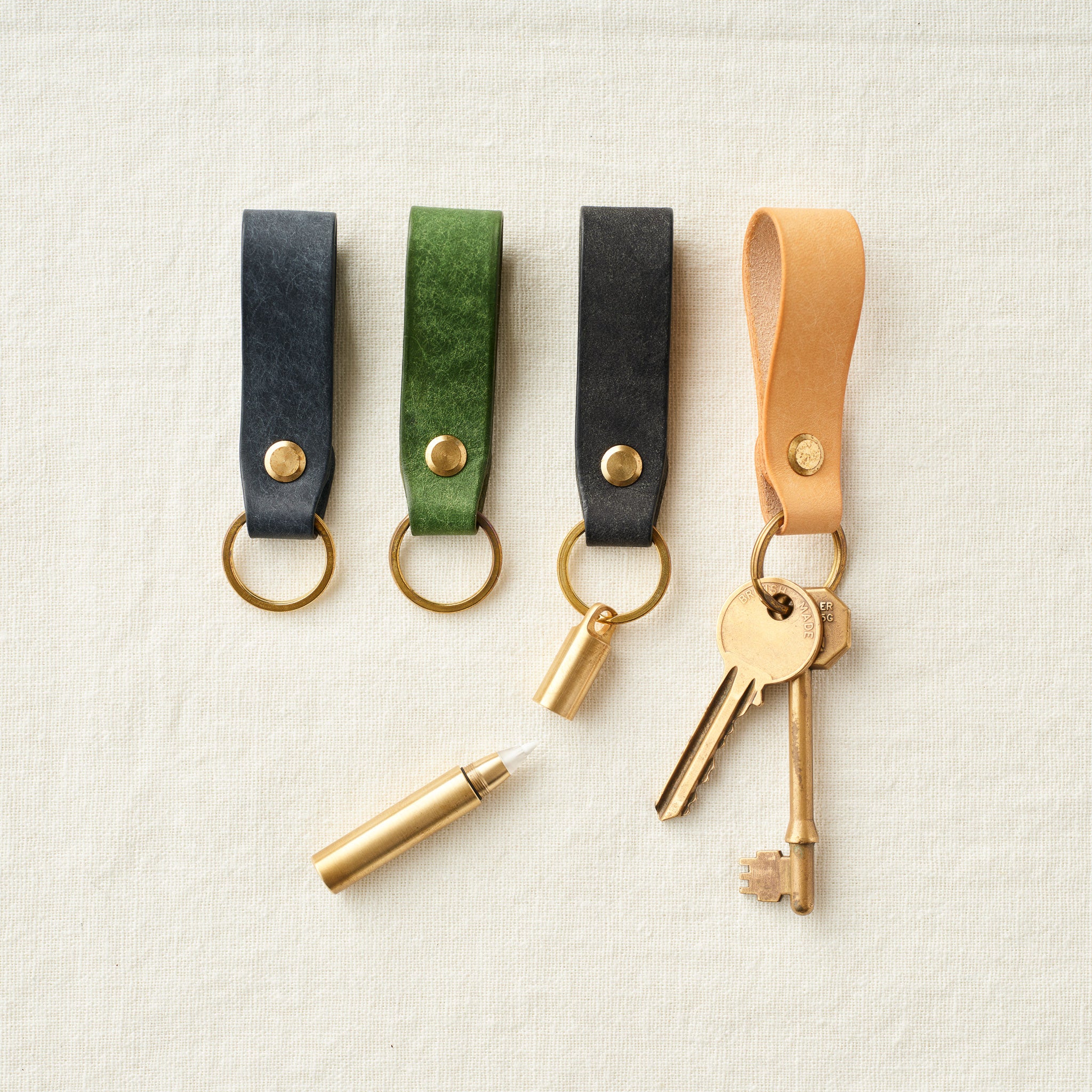 小物 STUDS & KNITTING LEATHER KEY RING 24AW Leather Key Fob – Tom's Studio