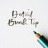 An example of modern brush lettering created using the Detail Brush Tip in the Lumos, in Deep Black fountain pen ink