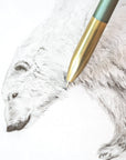 Tom's Studio Mechanical Pencil in Sage with an illustration of a polar bear