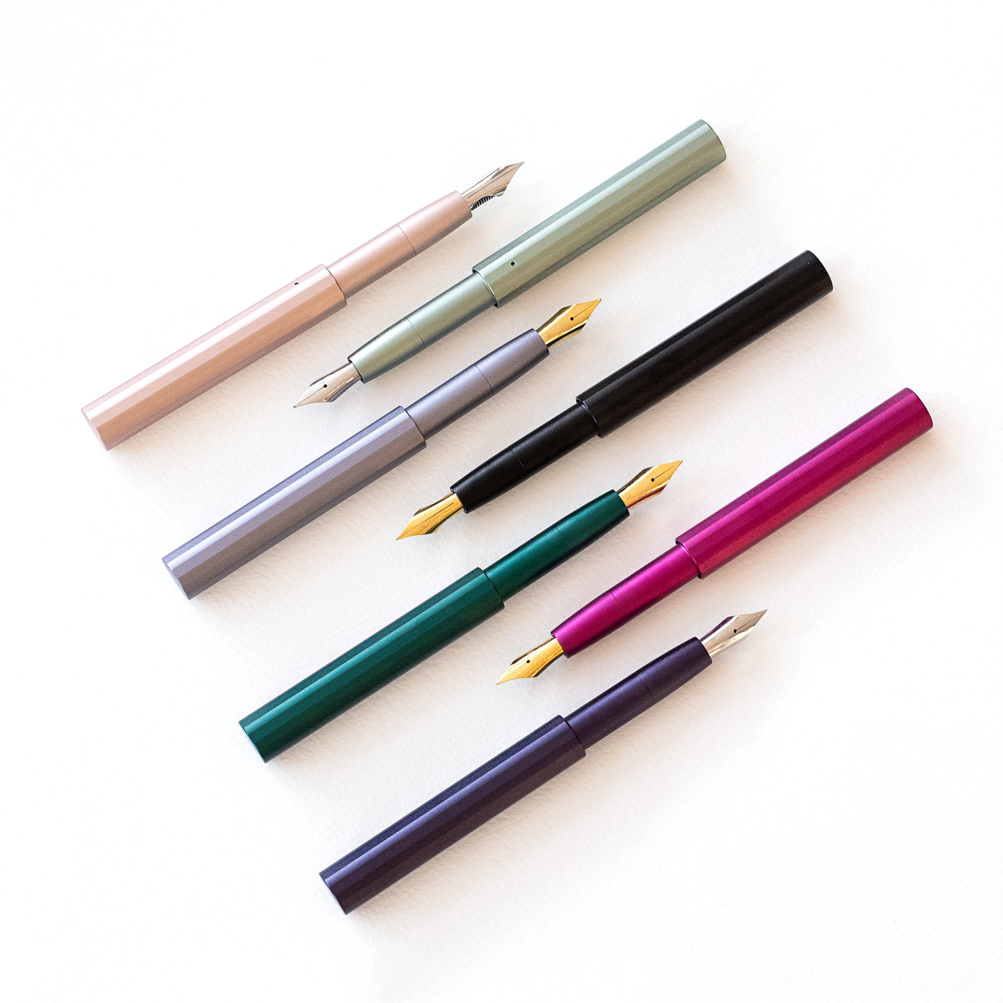 The Pocket Fountain Pen in a variety of colours and different fountain pen nibs