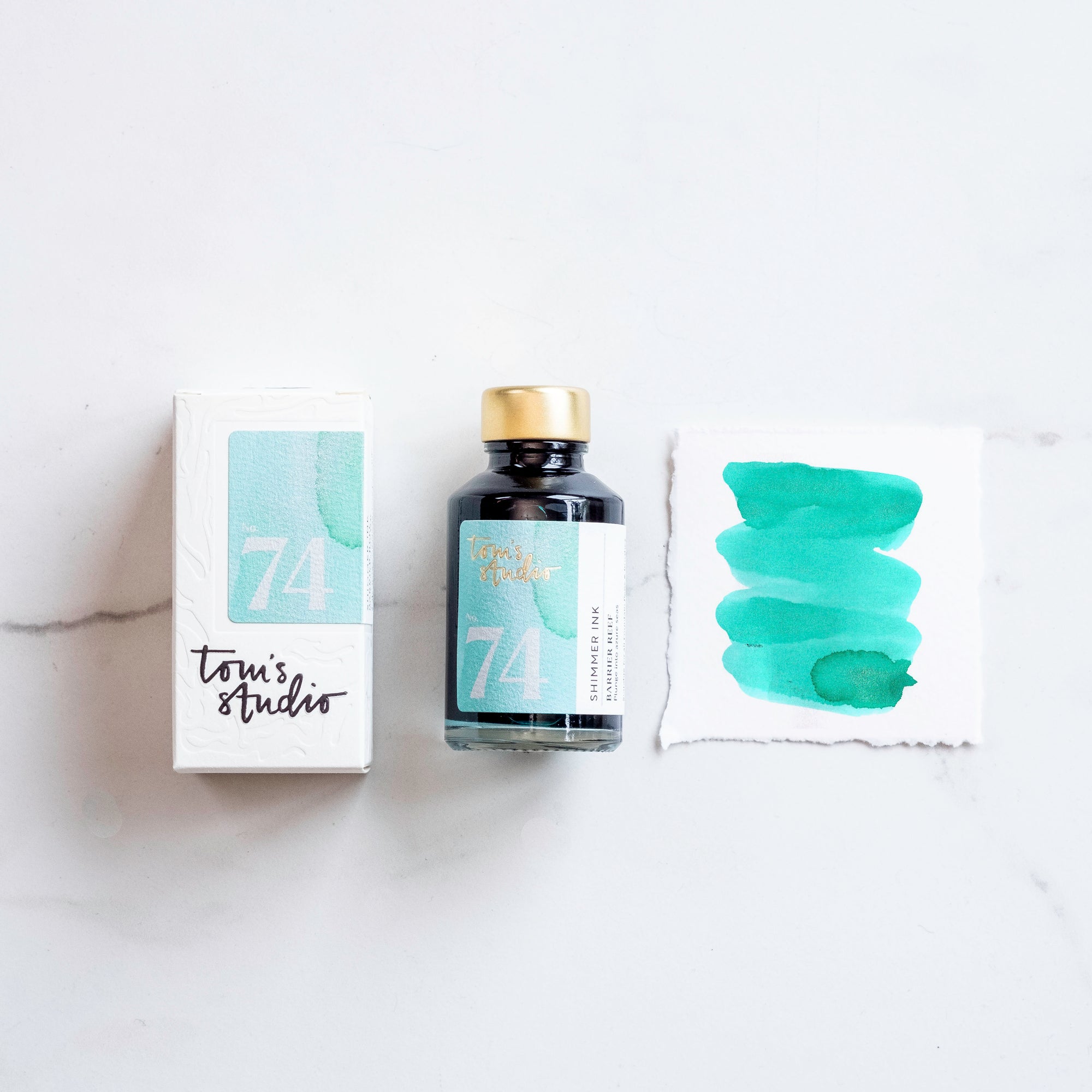 Shimmer Ink – 74 Barrier Reef: Vibrant Turquoise with Silvery Sparkle ...