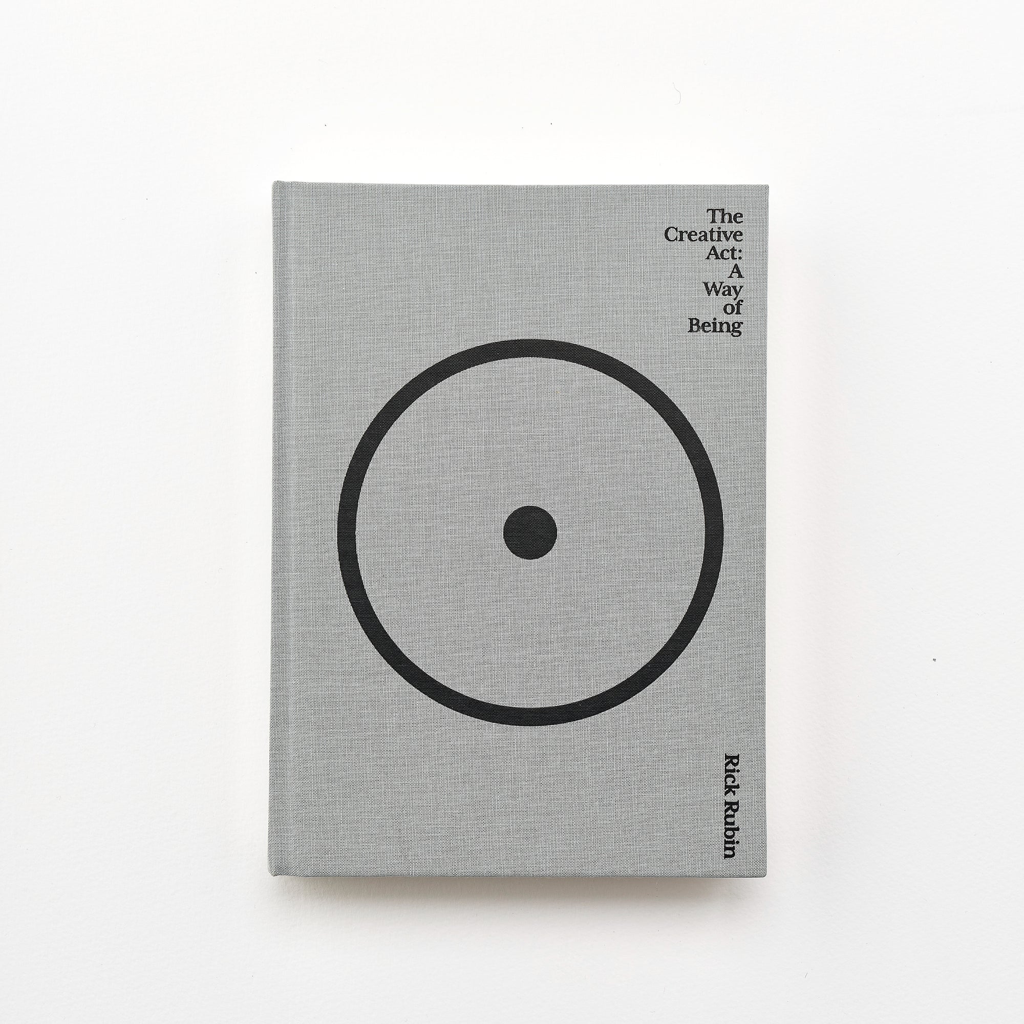 Cover of The Creative Act by Rick Rubin – a reflective book on creativity and mindful living, shown on a white background.