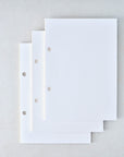 Set of three plain page refills for the Studio pad refillable, customisable notebook and organiser