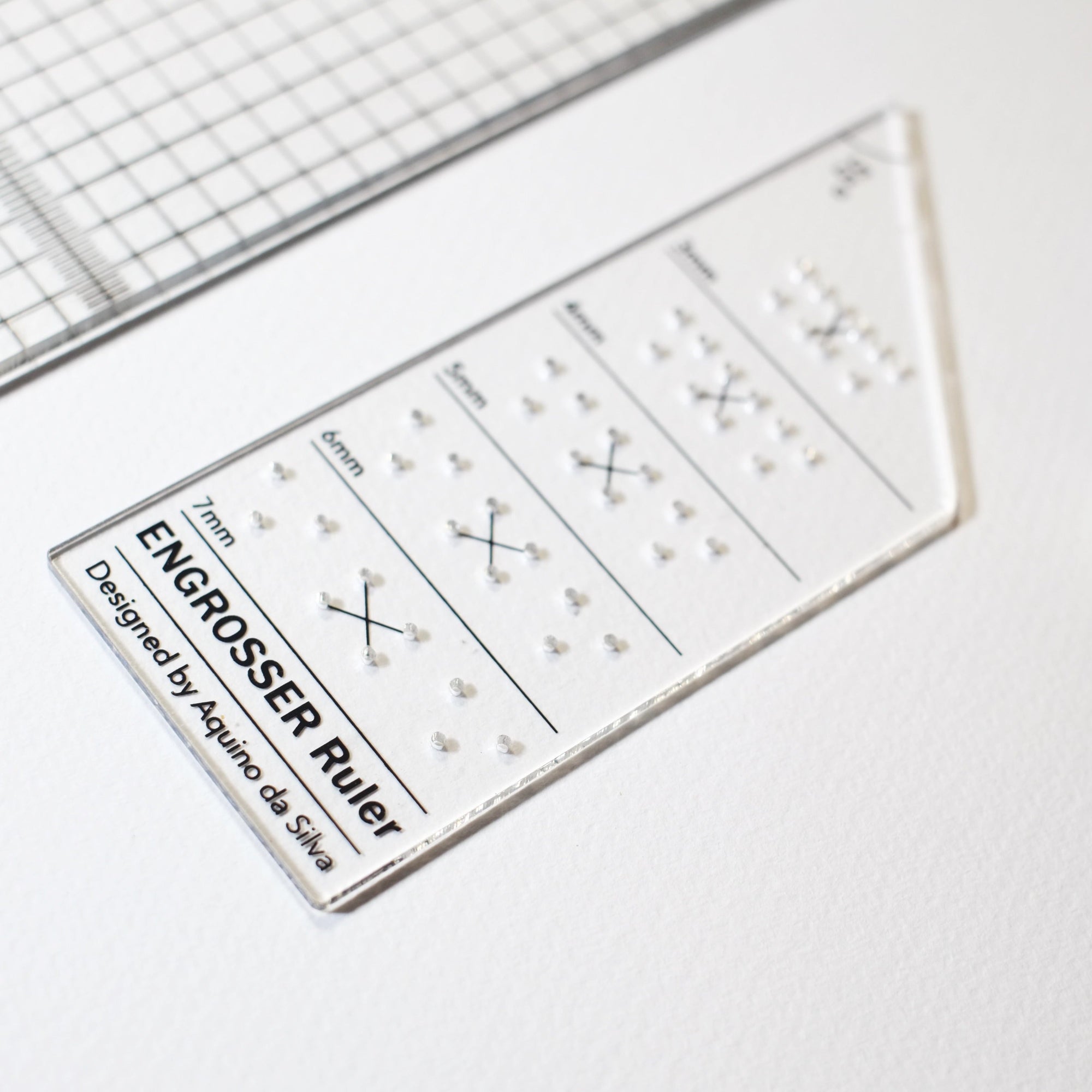 A close up of the Engrosser calligraphy ruler by Aquino da Silva