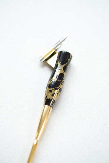 Black and gold marble oblique calligraphy pen