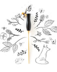 The bloom calligraphy pen in black with straight nib installed