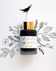 Jet Black - Calligraphy Ink in bottle with illustration in ink