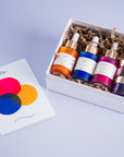 Mix Your Own Calligraphy Ink gift set including Sunflower, Ultra Marine and Hot Pink, and ink pots for colour mixing