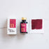 Tom's Studio Mulberry Fountain Pen Ink – featuring the packaging, bottle and a swatch on paper