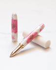 A Sakura Blossom & Silver Leaf - Studio Pen - tomsstudioSakura Blossom & Silver Leaf handmade Studio Fountain Pen with a rollerball tip