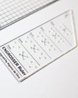 A close up of the Engrosser ruler for calligraphy