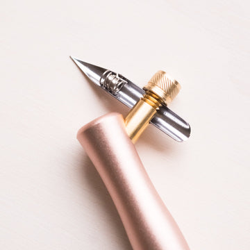 Oblique calligraphy handmade pen holder with universal flange