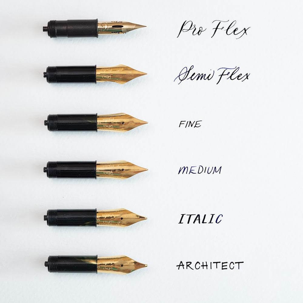 The Studio Fountain Pen range of interchangeable nibs
